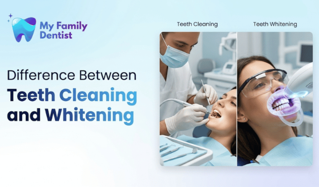 difference between teeth cleaning and whitening